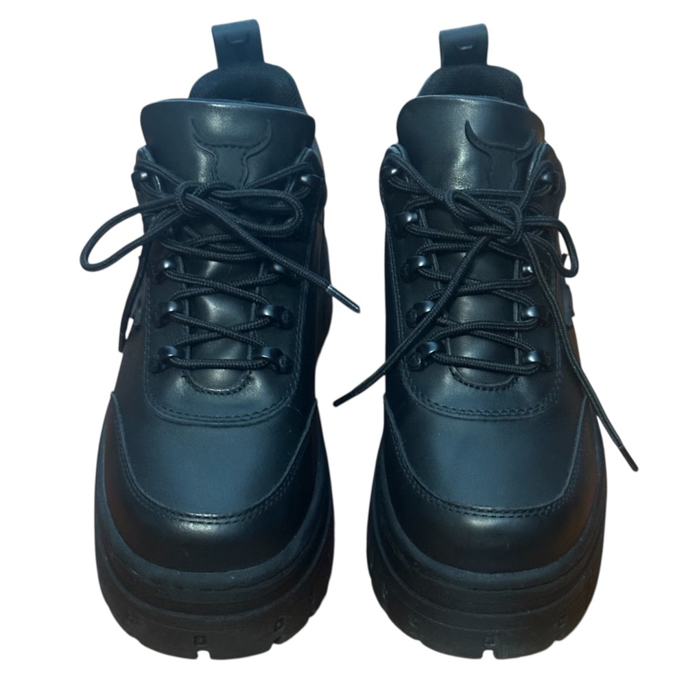 Windsor Smith leather women's black chunky flatform chunky sneakers
